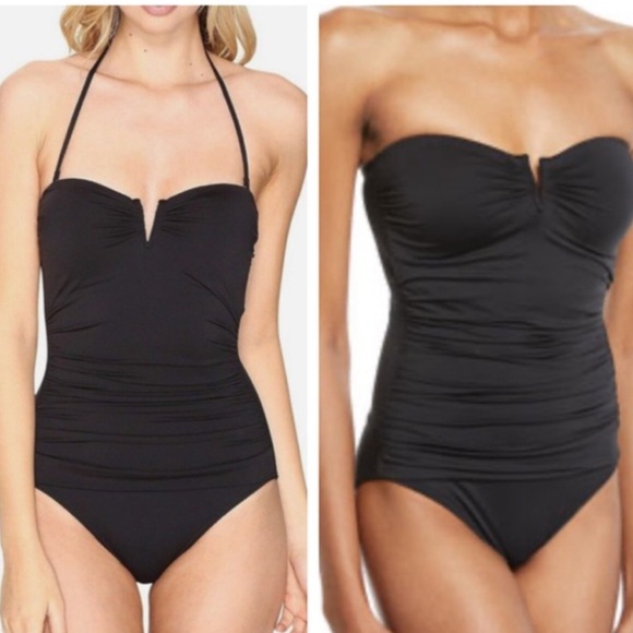 NWT Tommy BahamaPearl V-Wire Bandeau One Piece Swimsuit